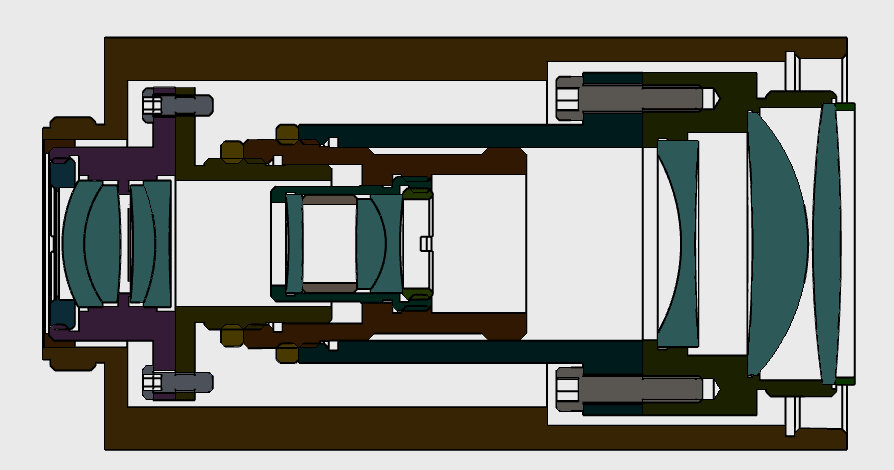 CAD drawing of a microscope objective