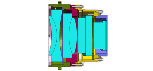 Cross-section image of a cylinder lens assembly