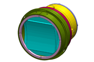 Isometric image of a cylinder lens assembly.